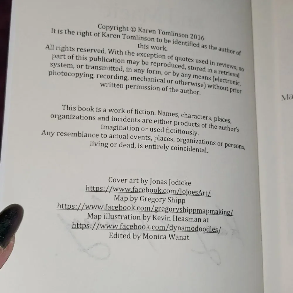 Signed Book Bond‎ of Venom & Magic Karen Tomlinson